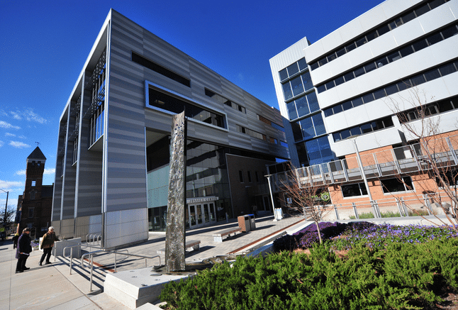 a view of a large building